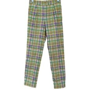 SMOCKING BIRD PASTEL PLAID COTTON PANTS SIZE 8